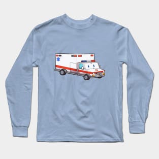 Cute Cartoon Ambulance Car Long Sleeve T-Shirt